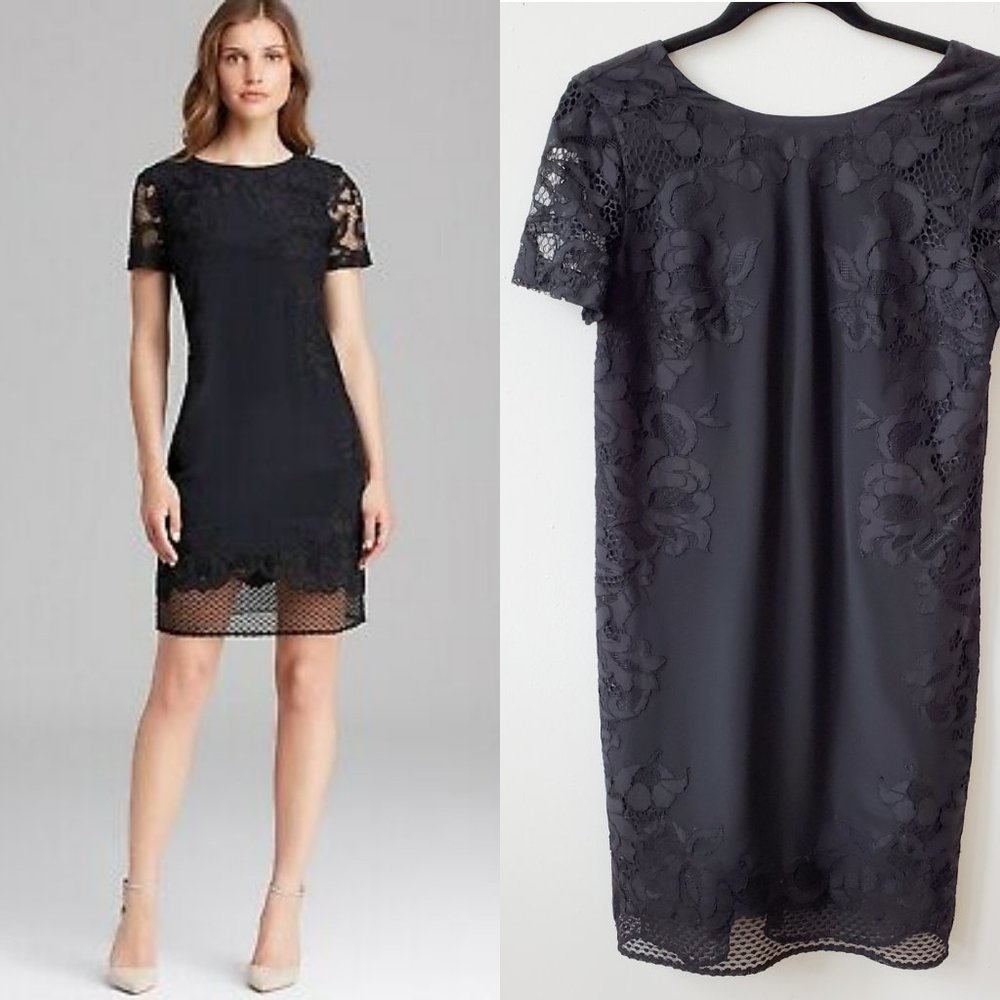 Diane Von Furstenberg Leighton Silk & Lace Dress, Black, 6